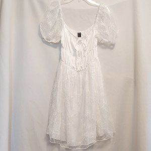 SHEIN White Lace Short Sleeve Dress. Size XS